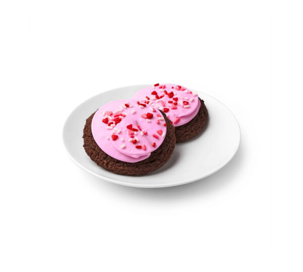 Valentine's Day Pink Frosted Chocolate Cookies – Image 2